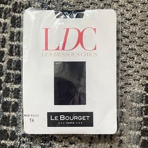 NEW Le Bourget Paris Noir / Rouge Black and Red Tights, T4 One Size